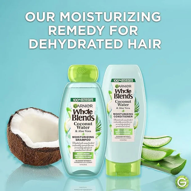 Garnier Whole Blends Coconut Water & Aloe Vera Refreshing Conditioner for Normal Hair, 26.6 Fl Oz, 1 Count (Packaging May ...