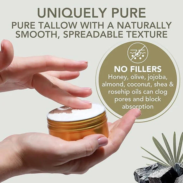 New & Unique Beef Tallow for Skin - Whipped Tallow Balm for Face Body-No Filler Oil or Honey. Moisturizer for Acne Eczema ...