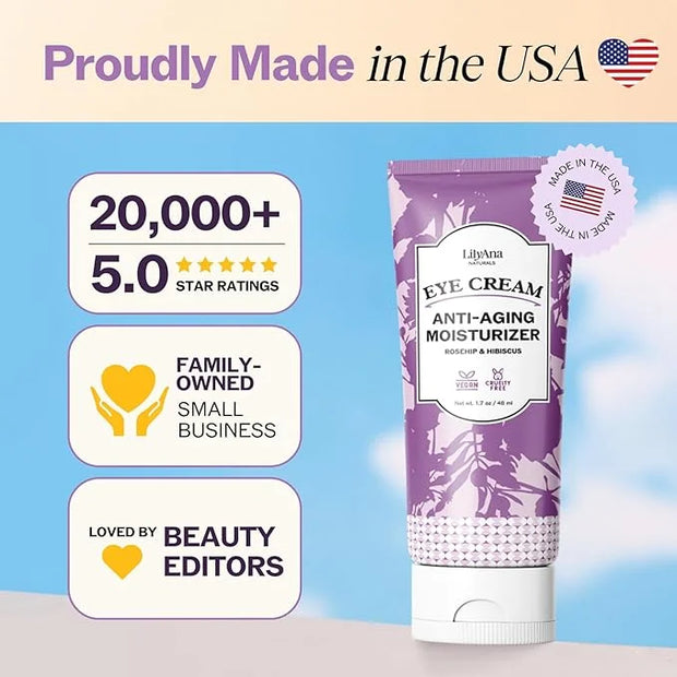 LilyAna Naturals Eye Cream for Dark Circles and Puffiness, Under Eye Cream for Wrinkles and Bags, Anti Aging - helps Impro...
