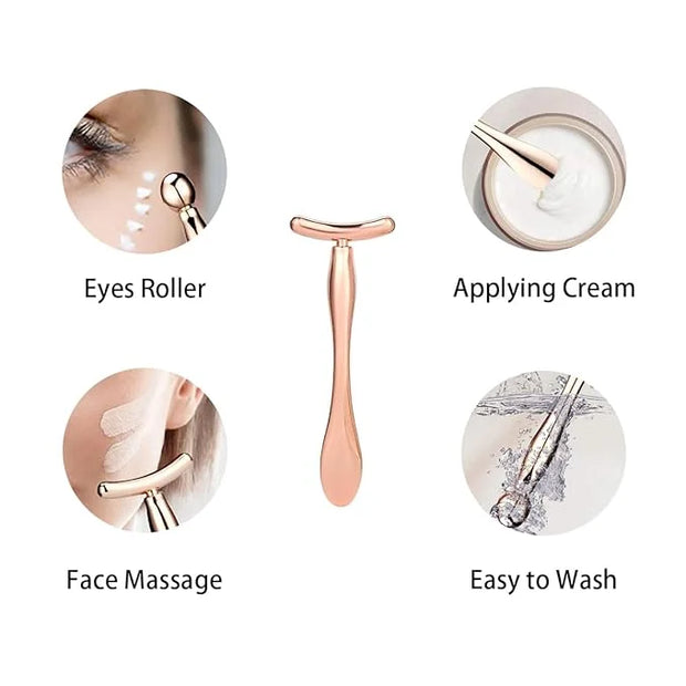 3Pcs Metal Eye and Face Cream Applicator Stick Cosmetics Spoon Spatula, Massager Tool for Facial Massage, Reduce Puffiness...