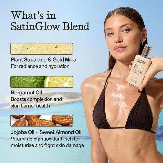 Everyday Humans SPF30 Sheer Body Glow Oil with Gold Mica | Sun Glazed Hydrating UV Protection Vegan Cruelty Free 5.1 Fl Oz...