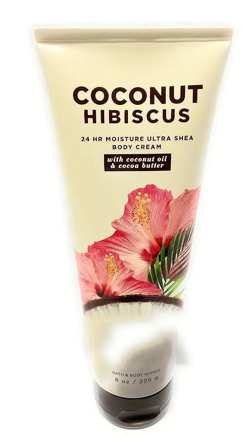 Bath and Body Works Coconut Hibiscus Ultra Shea Body Cream 8 Ounce Full Size - Product Image