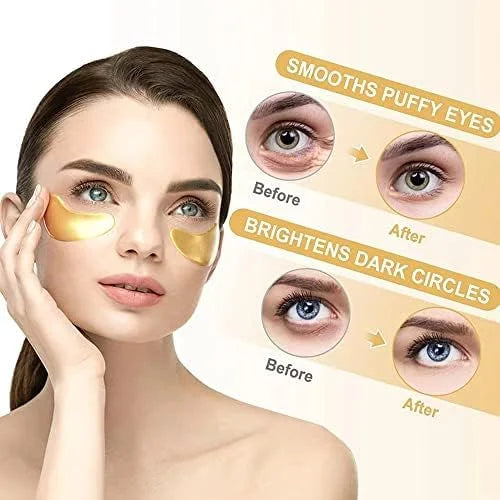 24K Gold Under Eye Patches for Dark Circles & Puffiness – Korean Masks for Bags & Fine Lines – Hydrating Eyes Bag Treatmen...