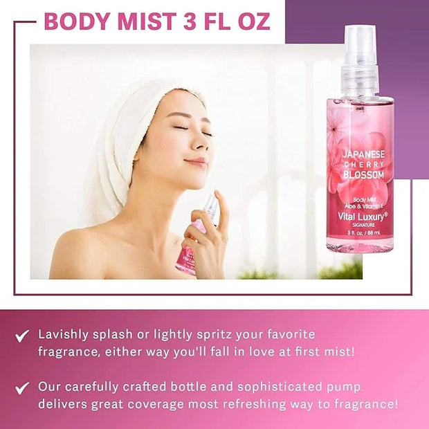 Bath & Body Care Travel Set - Home Spa Set with Body Lotion, Shower Gel and Fragrance Mist, Personal Body Care Travel Set ...