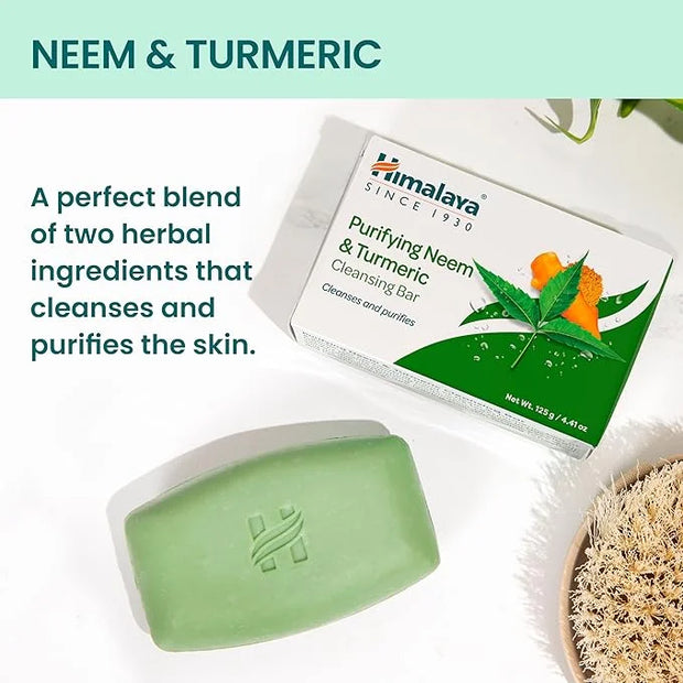 Himalaya Purifying Neem & Turmeric Cleansing Bar for Clean and Healthy Looking Skin, Free from Parabens, SLS and Phthalate...