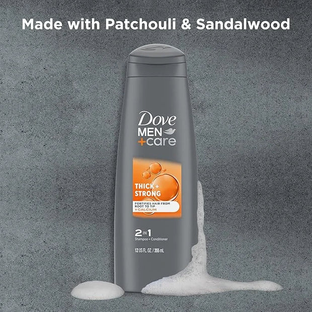 DOVE MEN + CARE Fortifying 2 in 1 Shampoo and Conditioner for Resilient and Thicker Hair Thick and Strong with Caffeine He...