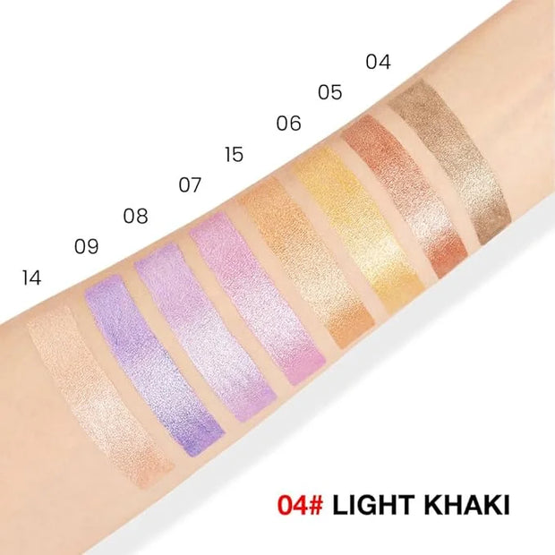 evpct Light Khaki Shimmer Cream Eye Shadow Brightener Sticks Set for Eyes, Khaki Shimmery Matte Pencil Eye shadow Applicat...