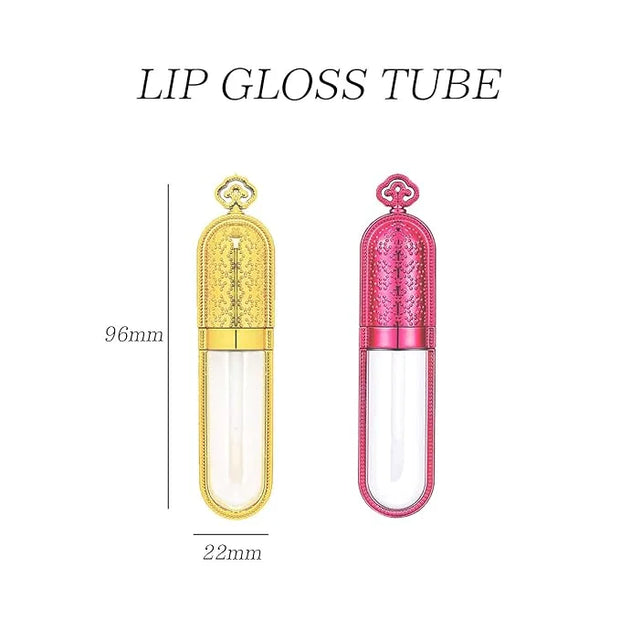 COSIDEA 24 PCS Refillable Empty 5ml GOLD Crown Lip Gloss Tubes with Wand，Cute Lipgloss Containers， DIY Lip Gloss Making Ki...