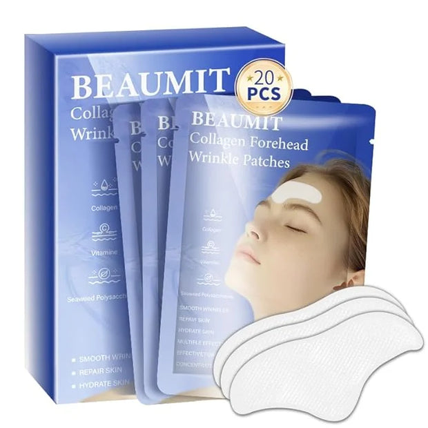 20pcs Masks | Collagen Forehead Anti-Wrinkle Treatments | Jelly Touch Mask | Skin-Friendly Hydrogel for Deep Hydration, Fi...