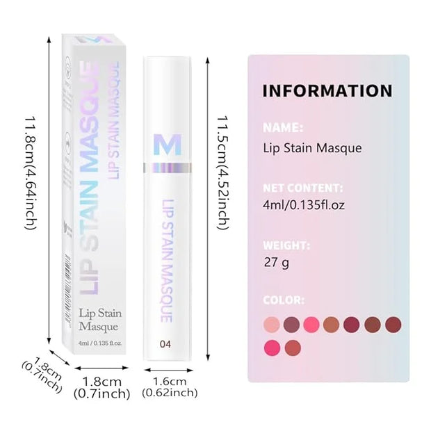 Matte Lip Gloss Peel Off Masque - Peel Off Lip Stain Tattoo, Chestnut Brown Peel Off Lip Tint，Long Lasting Waterproof Tran...