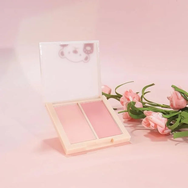 Dual Powder Matte Blush Palette – Soft Pink & Rosy – Matte Finish, Buildable Long Lasting Face Blush Makeup,Lightweight, V...