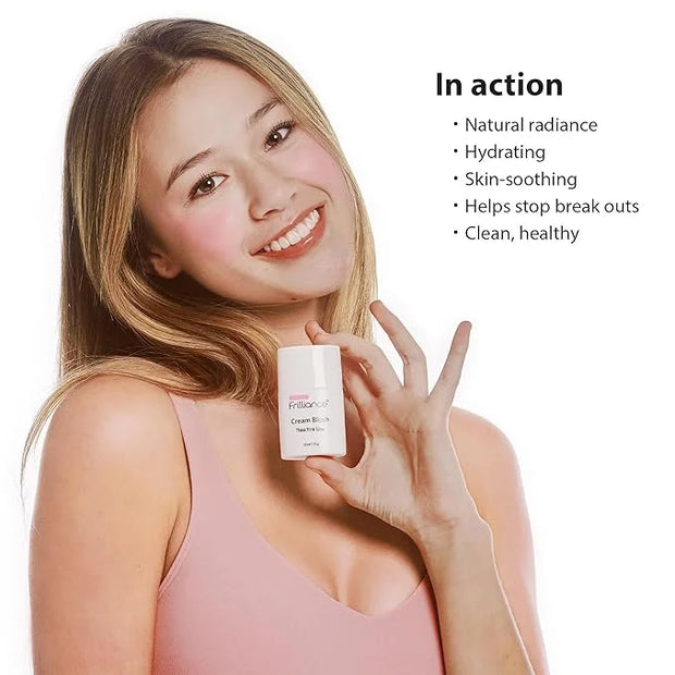 Frilliance Hydrating Cream Blush, Think Pink Glow Tint, Cruelty Free Hypoallergenic for Teens of All Skin Types, 30 ml / 1...