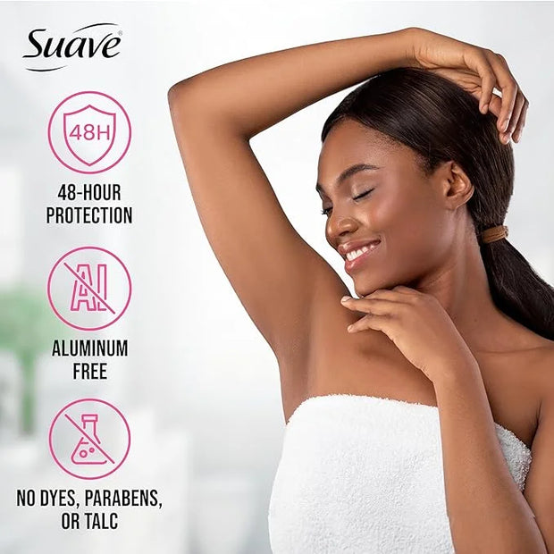 Suave Aluminum Free Deodorant for Women, Rose Petal and Jasmine, 48-Hour Odor Protection, Free of Talc, Parabens & Dyes 2....