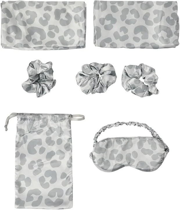 Leopard Spots 6-Pack Pillowcase, Eye Mask, & Scrunchies Set-Standard - Product Image