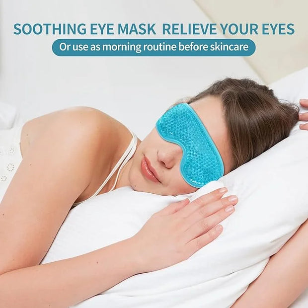 2PCS Reusable Hot Cold Therapy Eye Mask for Puffiness, Dark Circles, Eye Bags, Dry Eyes, Headaches, Migraines, Stress Reli...