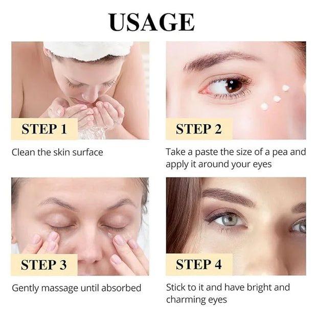 Turmeric + Vitamin C Eye Cream, Turmeric Under Eye Cream for Dark Circles and Puffiness, Anti Aging Cream Correction for P...