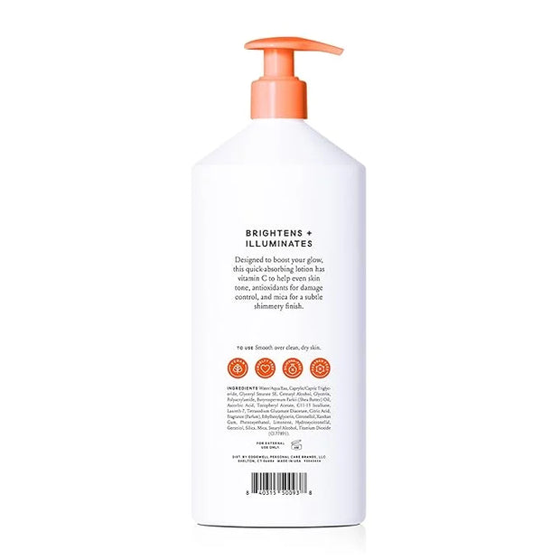 Billie Glow Brightening Women's Body Lotion, Citrus Woods Scent, With Vitamin C, 18 fl oz - Product Image