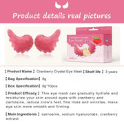 12 Pcs Under Eye Patches for Puffy Eyes, Cranberry Cristal Eye Mask, Hydrate Moisturize Around Eye Skin Cooling Mask, Redu...