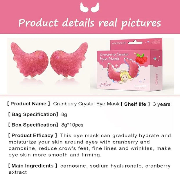 12 Pcs Under Eye Patches for Puffy Eyes, Cranberry Cristal Eye Mask, Hydrate Moisturize Around Eye Skin Cooling Mask, Redu...