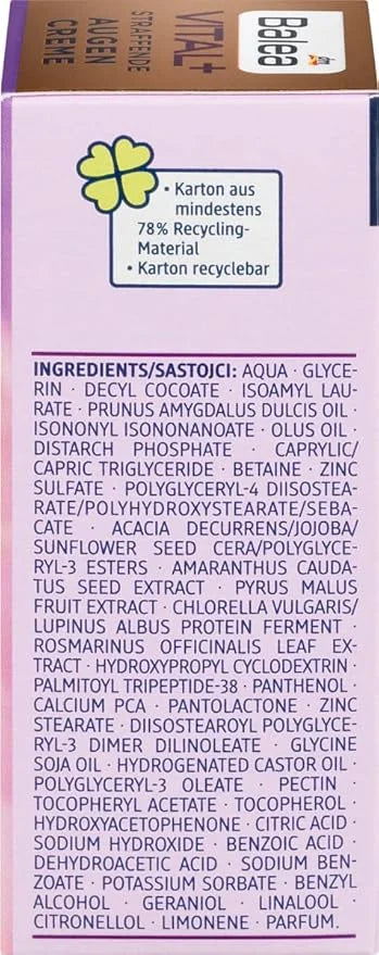 Balea Eye cream VITAL + Firming Eye Cream, 15 ml (Age: +50) - Product Image