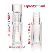 COSIDEA 18pcs Empty 5.5ml Round Clear PETG lip gloss tubes thick wand lipgloss tube container for lip oil - Product Image