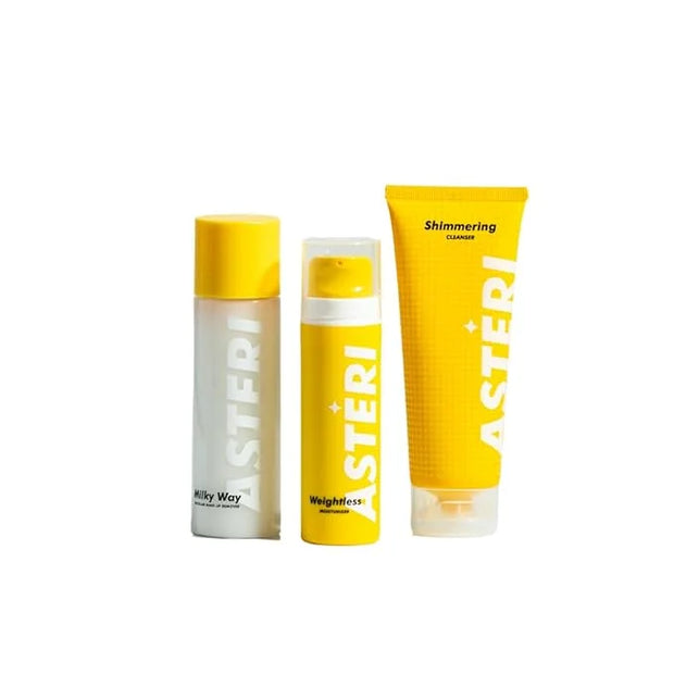 Alumni Skincare The 3 Piece Skin Care Set - Micellar Makeup Remover, Shimmering Cleanser and Weightless Moisturizer Skin C...