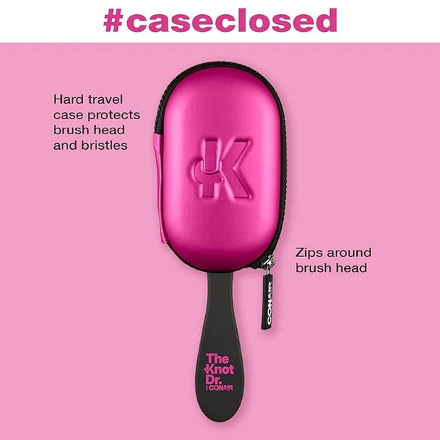 The Knot Dr. hair brush by Conair - Detangling hair brush - Removes Knots and Tangles in wet or dry hair- Black Neon w/Tra...