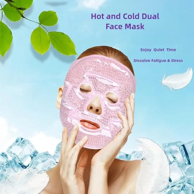 2 PCS Gel Mask,Reusable,Face & Eye Mask with Hole,Dark Circles,Dry Eyes,DeepSleep,Headaches,Puffiness,Stress,migraines,Eye...