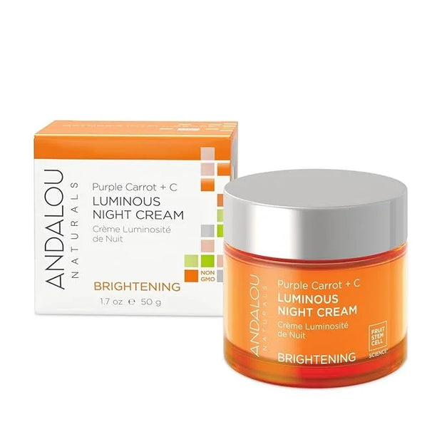 Andalou Natural Purple Carrot + C Luminous Night Cream, Purple Carrot Plus C Luminous, 1.7 Ounce - Product Image