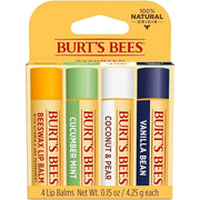 Burt's Bees Lip Balm - Beeswax, Cucumber Mint, Coconut & Pear, and Vanilla Bean Pack, With Responsibly Sourced Beeswax, Ti...
