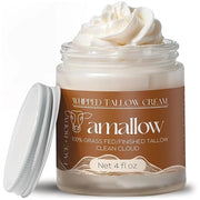 100% Grass Fed Beef Tallow for Skin Care - Face + Body - Whipped Moisturizer - Natural Lotion, 4 FL. oz. (Clean Cloud) - P...