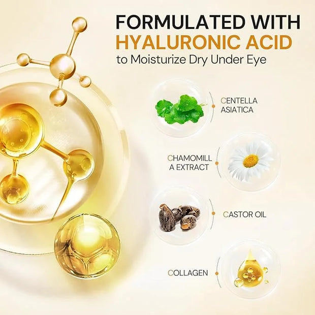 Under Eye Patches, 10 Pairs Gold Collagen Eye Gels Mask, Reduce Dark Circles, Wrinkles Puffy & Bags, Anti-aging Moisturizi...