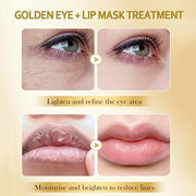 30 Pairs Lip Masks & 24K Gold Eye Masks, Crystal Collagen Eye Patches for Puffy Eyes, Gold Under Eye Mask for Puffy Eyes a...