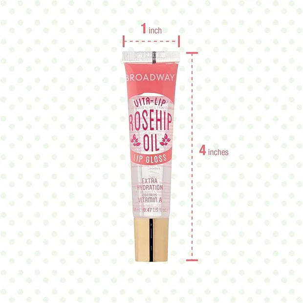 Ruby Kisses Broadway Vita-Lip Clear Lip Gloss (Rosehip Oil 12 Pack), Ultra-Hydrating & Soothing Formula with Vitamin Oils,...