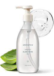 AROMATICA Organic Aloe Vera Gel 10.14oz/300ml, After Sun Care And Sunburn Relief with Pure Aloe Vera Gel Face&Hair, Sun Bu...
