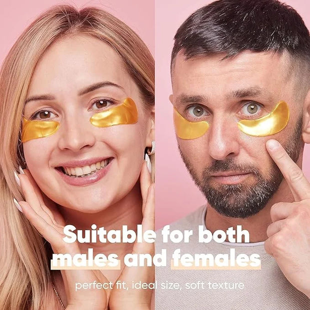 LE GUSHE K-BEAUTY Pimple Patches for Face (132 dots) & Under Eye Patches (30 Pairs). Gold Eye Mask with Collagen & Amino A...