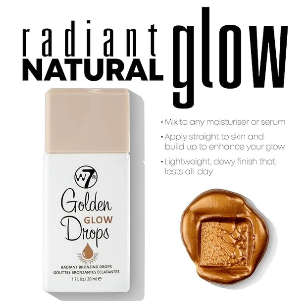 W7 Golden Glow Drops - Liquid Bronzing Drops For Flawless Skin & A Radiant Finish - Product Image