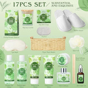 Spa Gift Basket - Tea Tree Bath Set With Shower Gel, Bubble Bath, Hand Cream, Soap, Salt, Essential Oil - Luxury Body Gift...