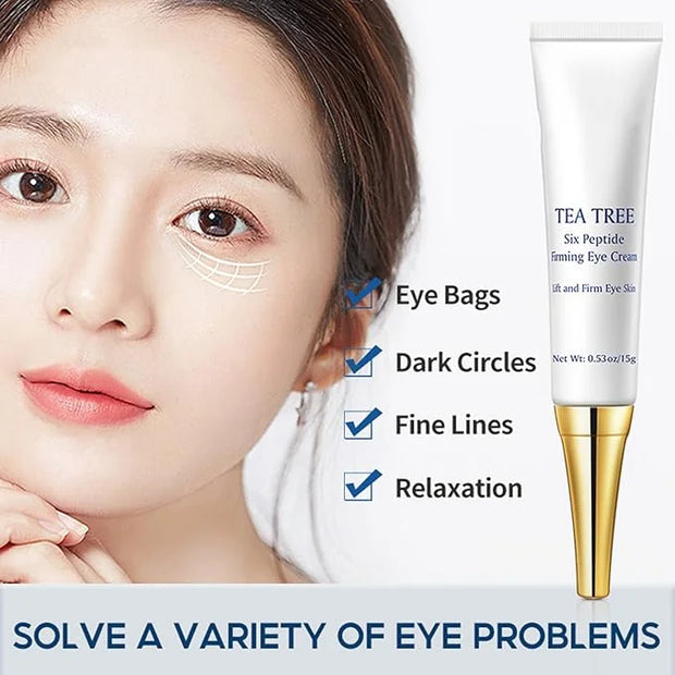 Eye Cream for Dark Circles Under Eye Cream for Puffiness and Bags Tea Tree Six Peptide Fiming Anti-Aging Eye Cream for Wri...