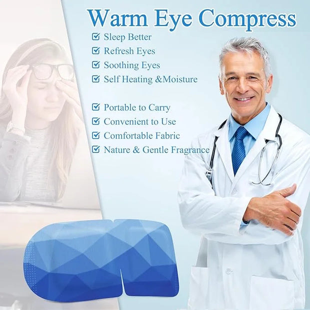 16 Packs Steam Eye Mask, Heated Eye Mask for Sleeping, Warm Compress for Eyes, Self Heating Disposal Eye Mask Comfortable ...