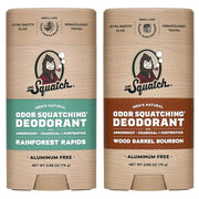 Dr. Squatch Natural Deodorant for Men - Odor-Squatching Aluminum Free - Rainforest Rapids & Wood Barrel Bourbon (2.65 oz, ...