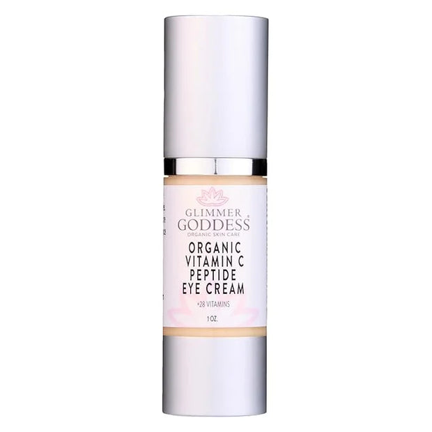 Glimmer Goddess Organic Peptide Eye Serum with Vitamin C – Hydrating & Revitalizing, 1 oz - Product Image
