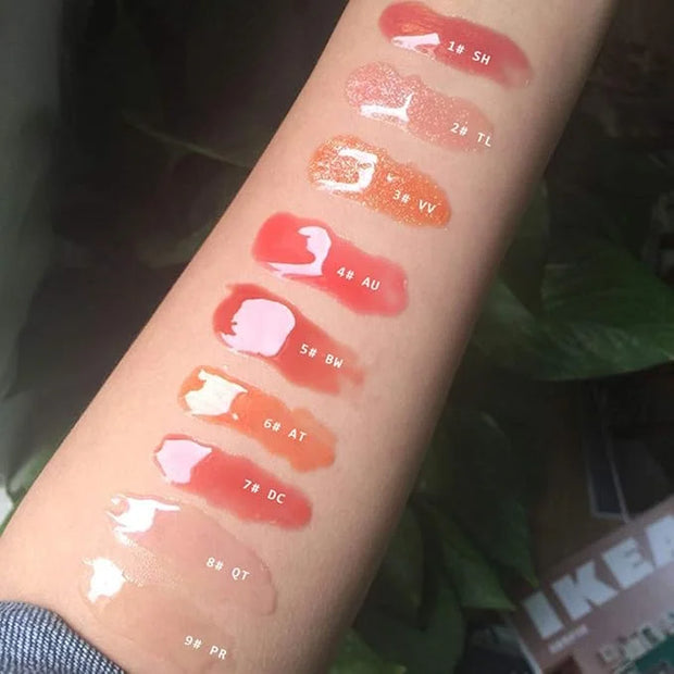 MAEPEOR Plumping Lipgloss 9 Colors Moisturizing Lip Plumper Shiny Jelly Lip Gloss (High Shine, 05#Brown Red) - Product Image