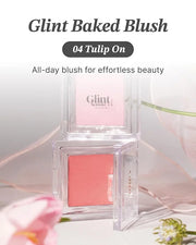 Glint Baked Blush (Tulip On, 0.08oz) - Long-Lasting, All-Day Face Blush Powder for a Natural Look. Korean Skin Care, Korea...