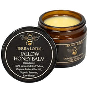 Organic Grass-Fed Beef Tallow Balm with Raw Honey - Moisturizing Cream for Soft, Smooth Skin - Handmade All-Natural Moistu...