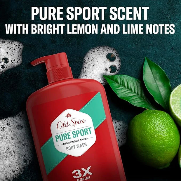 Old Spice Refreshing Body Wash for Men, High Endurance, 3X Defense, 24/7 Shower Fresh with Long Lasting Scent, Pure Sport ...