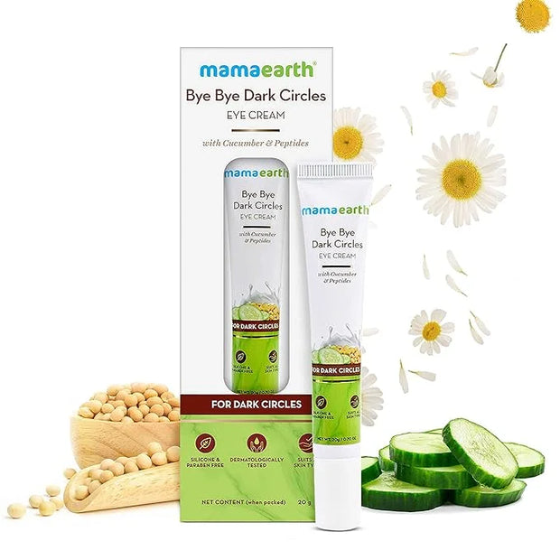 MAMAEARTH Bye Bye Dark Circles Peptide Eye Cream | Reduces Dark Circles, Puffiness, Bags & Wrinkles | Soothes Tired Eyes |...