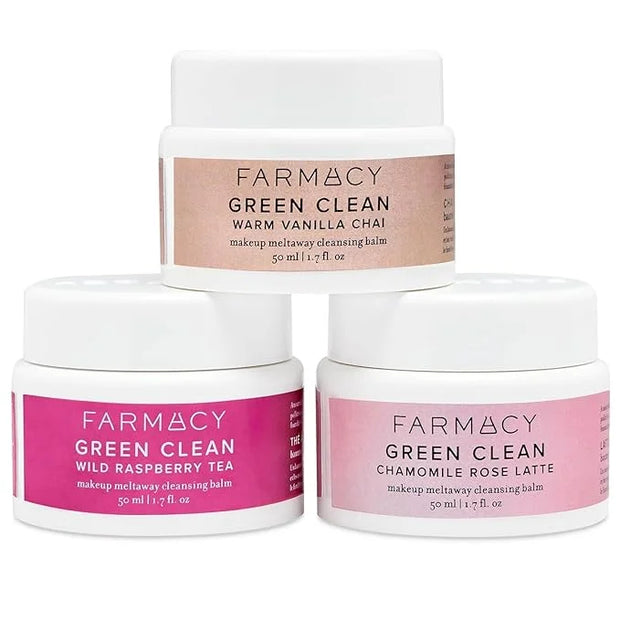 Farmacy Cleansing Balm Skin Care Set - Tea Harvest Travel Size Makeup Remover - Limited Edition Skincare Set Includes Warm...
