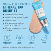 goPure Glow Pure Tinted Mineral SPF 40 PA +++ | Dermatologist-tested Face Sunscreen | Tinted Moisturizer with SPF | Protec...