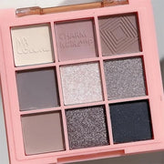 Eyeshadow Palette Makeup- 9 Colors bLACK GRAY Dark Brown Colorful Eyeshadow Palette Matte Shimmer Korean SMOKING Eye Shado...